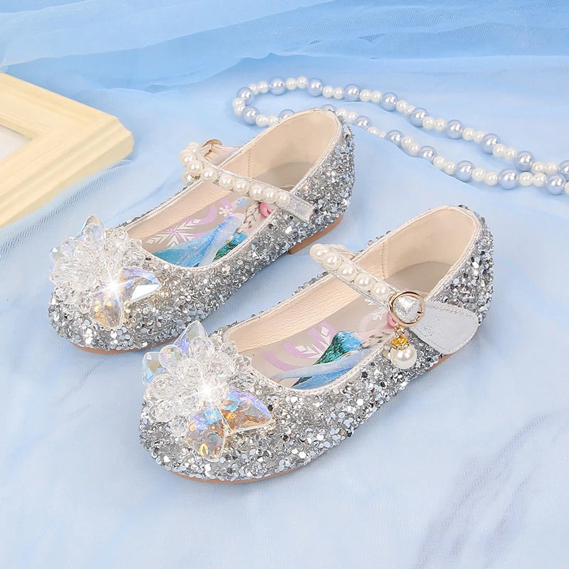 Chaussures à semelle souple en cristal Disney Elsa Princess