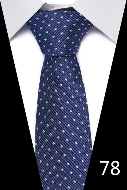 Handgefertigte blau-rot gestreifte Punktekrawatte für Männer