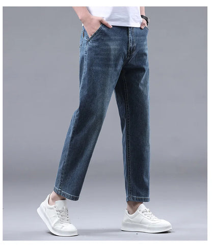 Plus Size Vintage Denim Ankle-Length Harem Pants