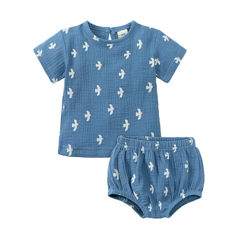 Ensemble t-shirt + short imprimé Leisure pour enfants