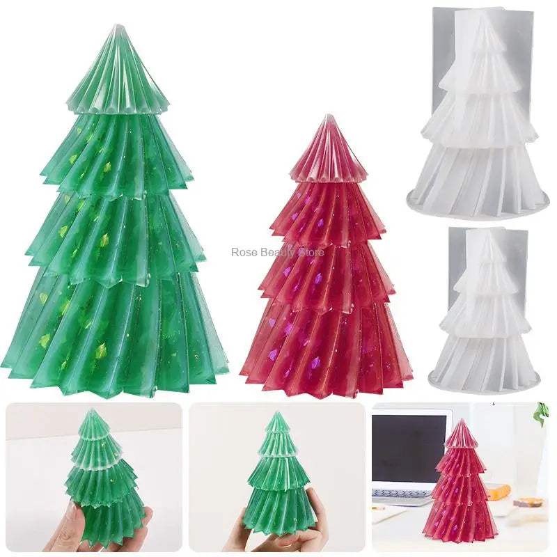 3D-Weihnachtsbaum-Silikonform zur Kerzenherstellung