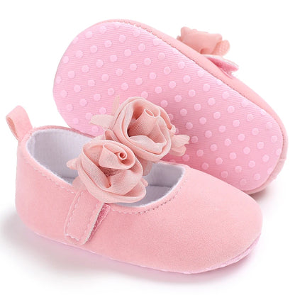 Bequeme Babyschuhe für Mädchen mit weicher Sohle, rutschfeste Spitze, einfarbig