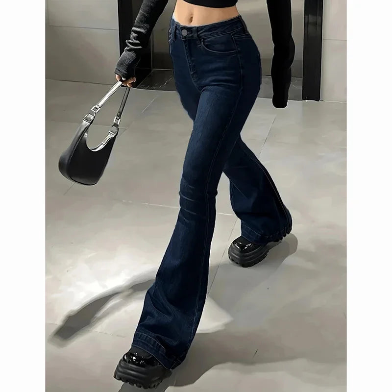 Women's High Waist Bootcut Denim Flared Jeans