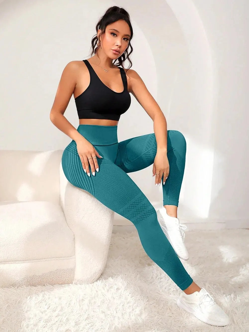 Enhance curves: High-waisted fitness  sexy lines pants