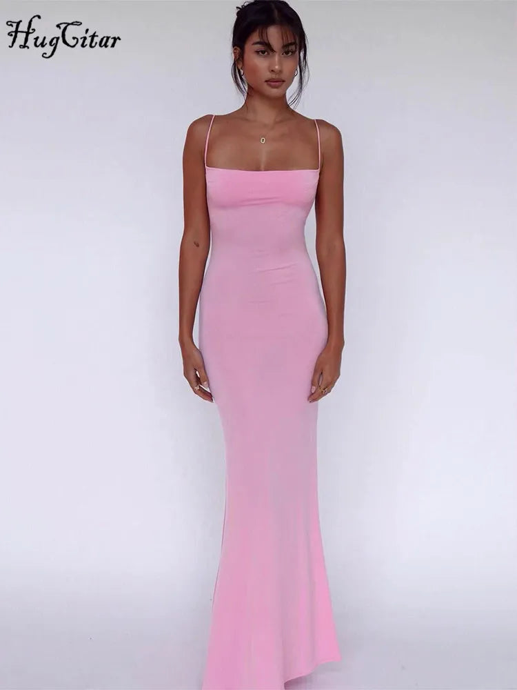 Schwarzes Maxi-Partykleid mit eckigem Kragen