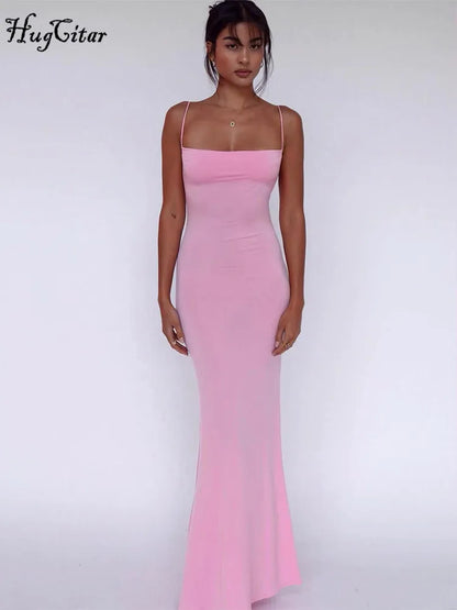 Schwarzes Maxi-Partykleid mit eckigem Kragen