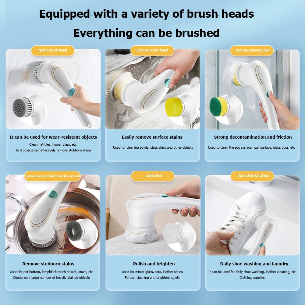 Multifunctional Electric Cleaning Brush With USB Charging