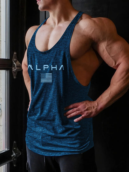 Men's Bodybuilding Sport Loose Crossbar Quick Dry Work Tank Top