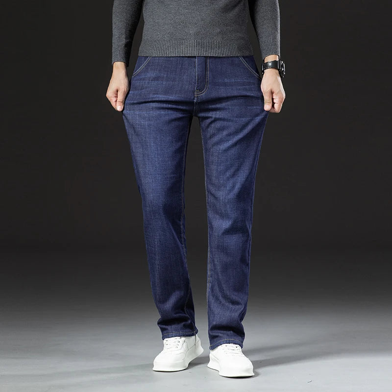 Winter Lamb Fluff Fleece-Lined Straight Pants for Men