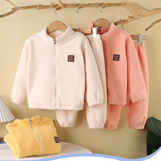 Plush Fleece Set Autumn Winter Kids Outfits