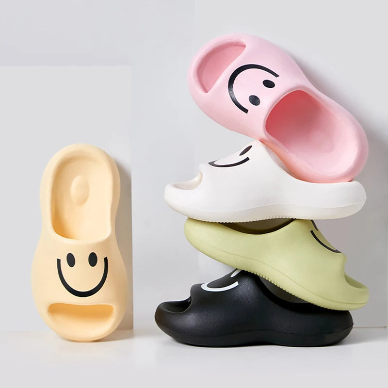 Cartoon Smile Platform Pillow Slides for Women