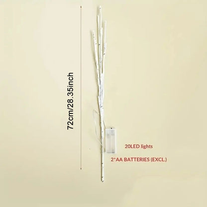 Guirlande lumineuse d'extérieur à LED en forme de branche de bouleau fonctionnant sur batterie