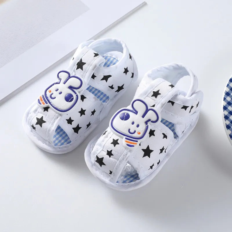 Chaussures de berceau souples avec impression de dessin animé pour bébés garçons