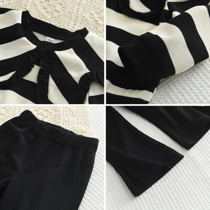 Schlaghosen-Set „Menoea“ mit Plissee und Streifen