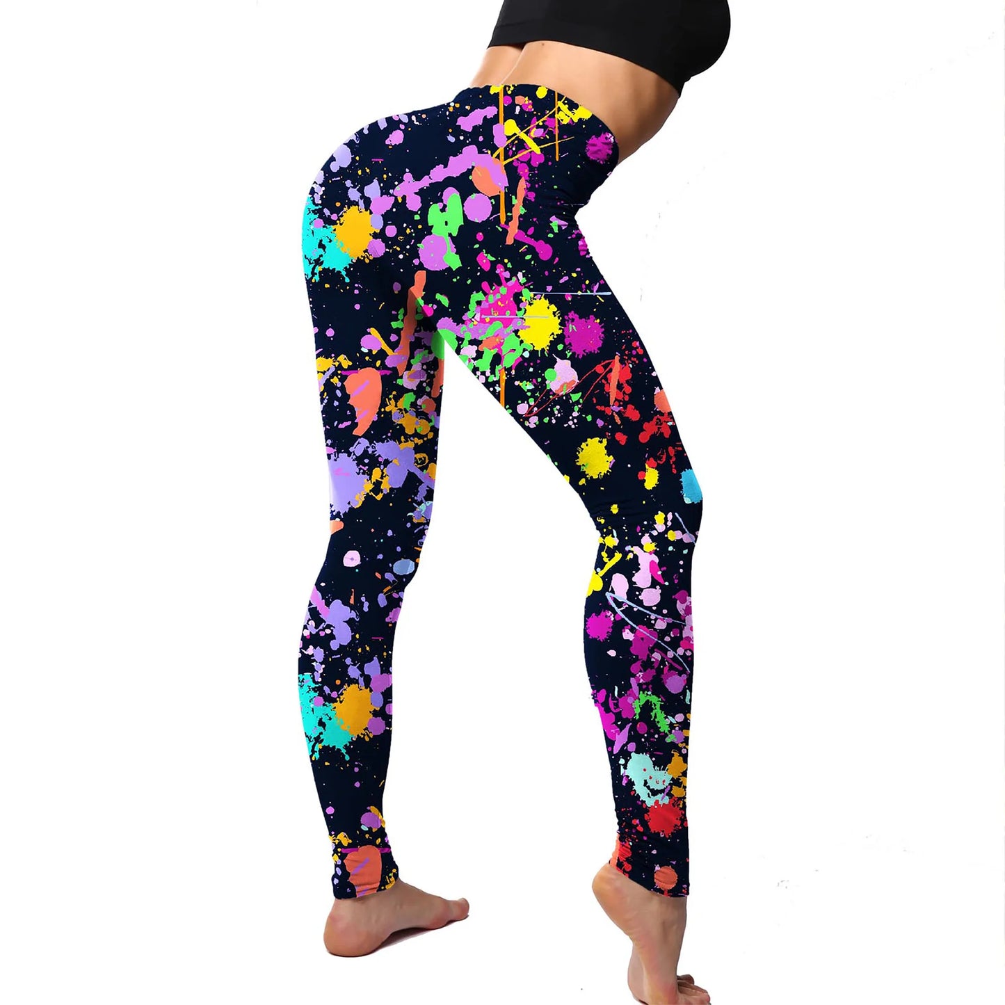 Legging court imprimé extensible coloré