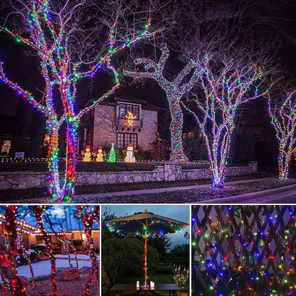 Guirlande lumineuse de Noël étoilée à LED à énergie solaire pour extérieur