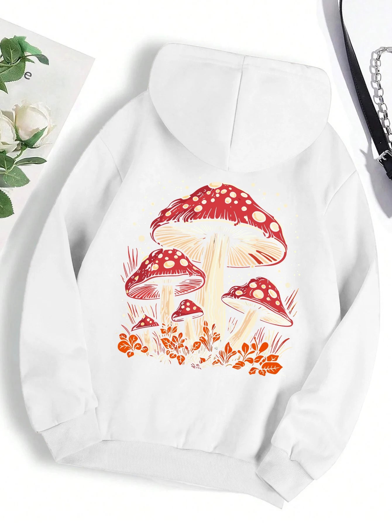 Warme Fleece-Hoodies mit Grafik für den Herbst für Damen