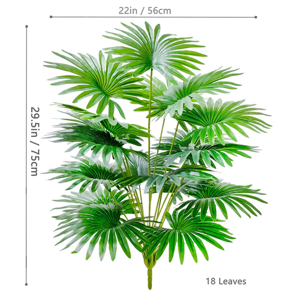 60–105 cm künstliches Fächerblatt, tropische Dekoration