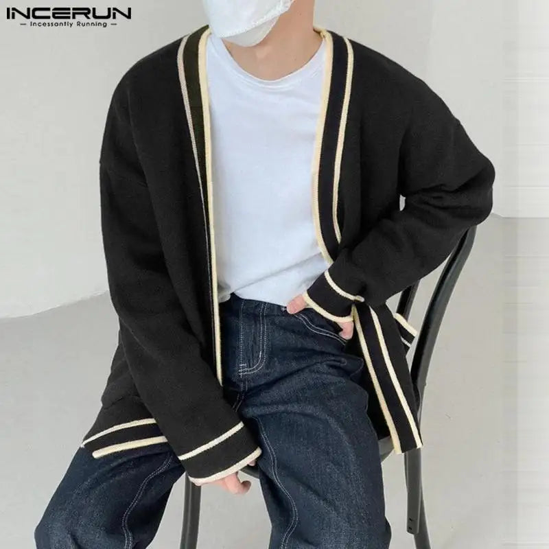 Men’s Patchwork Knit Cardigan Sweater