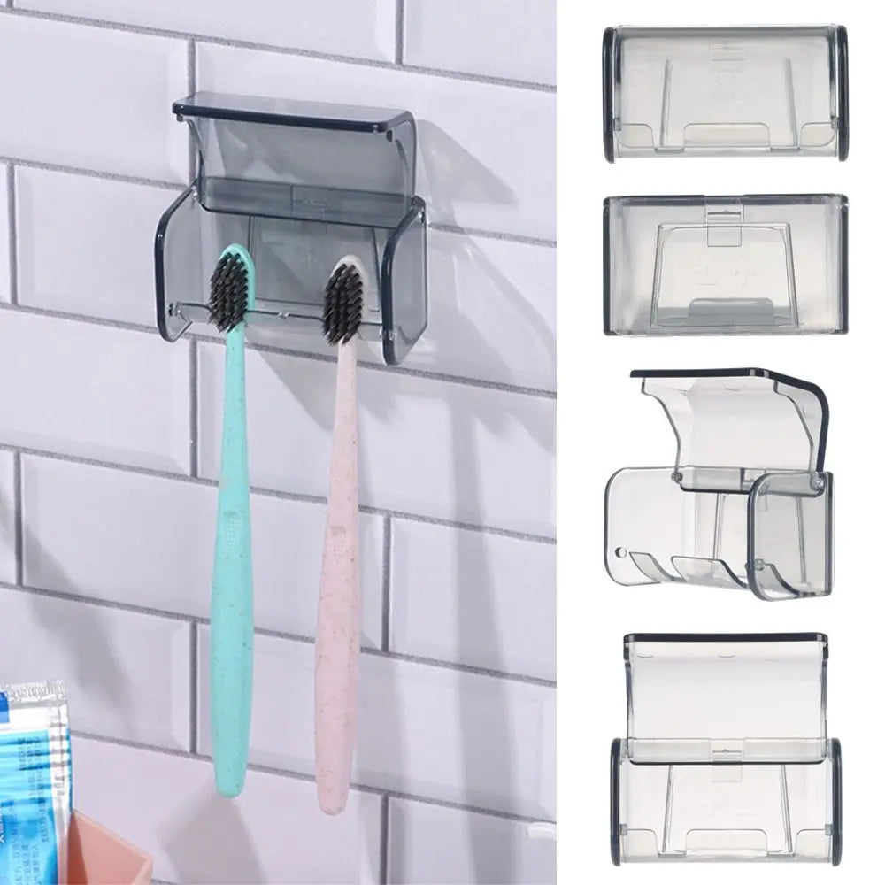 Wall-Mounted Toothbrush Holder & Toothpaste Hook - Family Storage