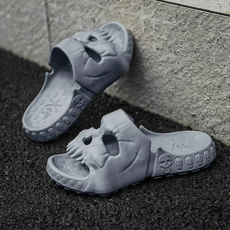 Soft EVA Anti-Slip Mens Skull Slippers