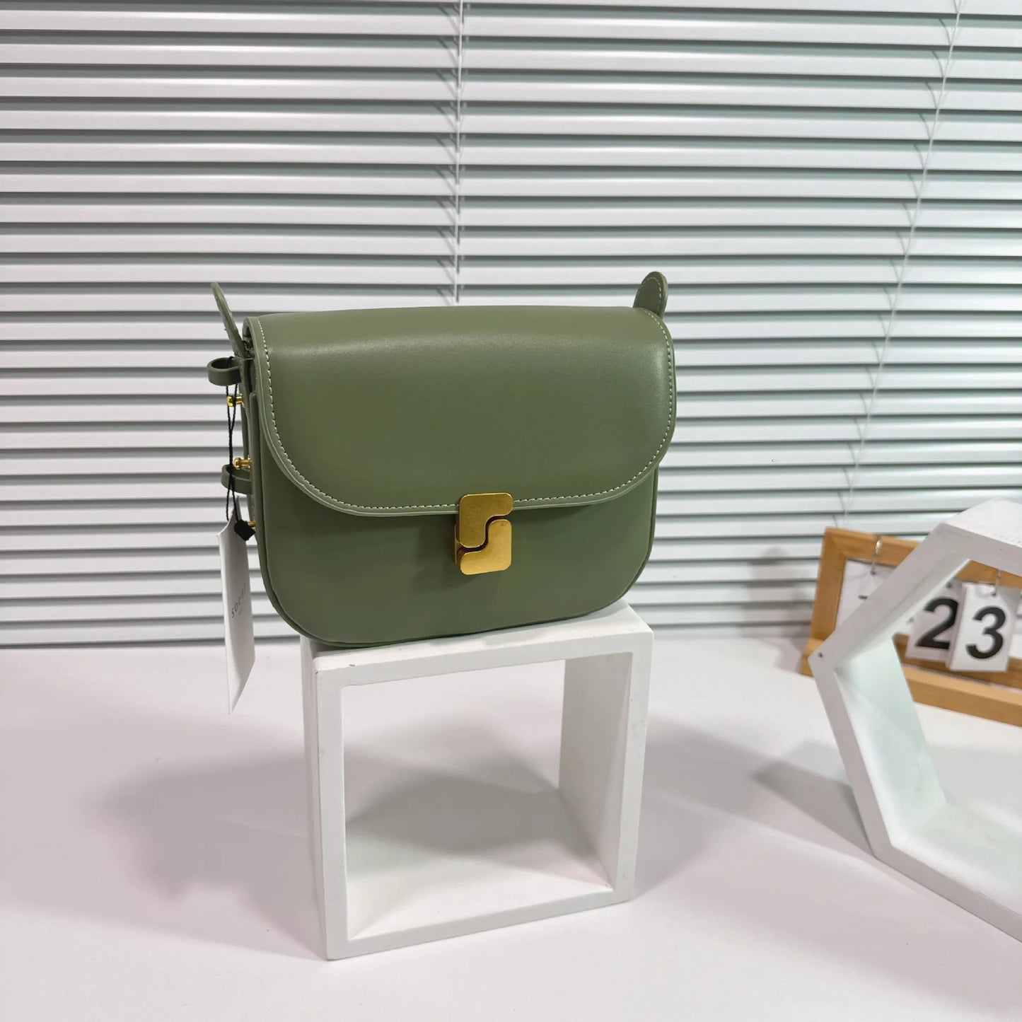 Soft Leather Tofu Shoulder Crossbody Armpit Bag