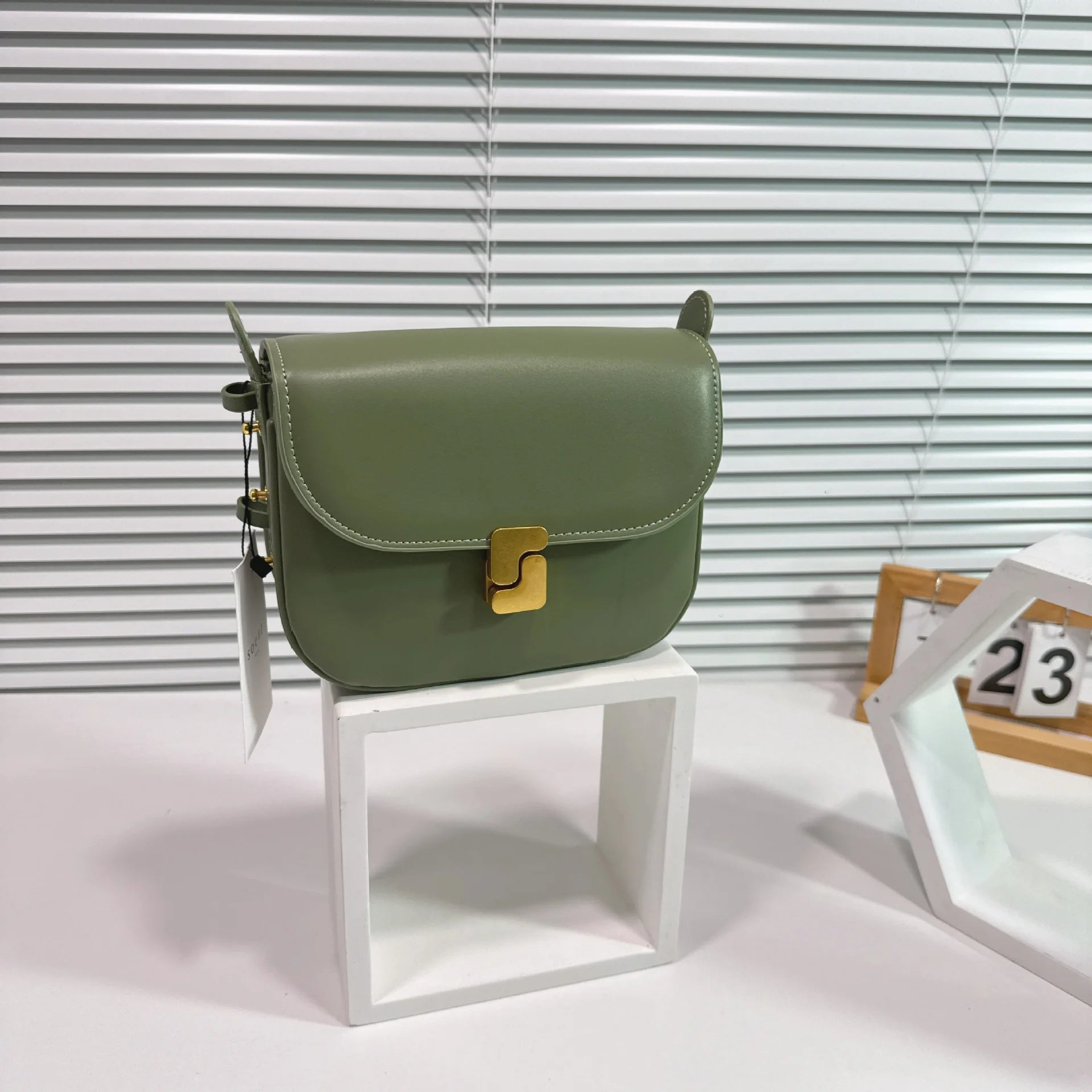 Soft Leather Tofu Shoulder Crossbody Armpit Bag