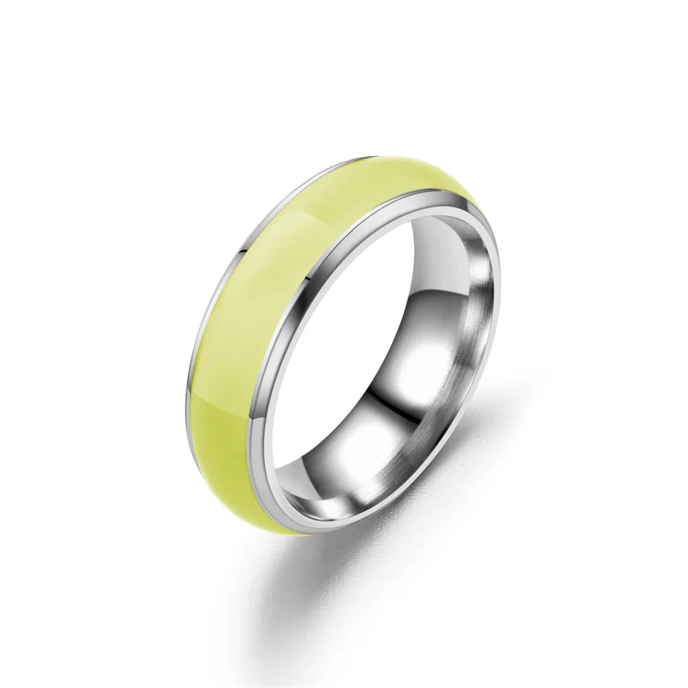 Stainless Steel Florescent Luminous Glow Ring