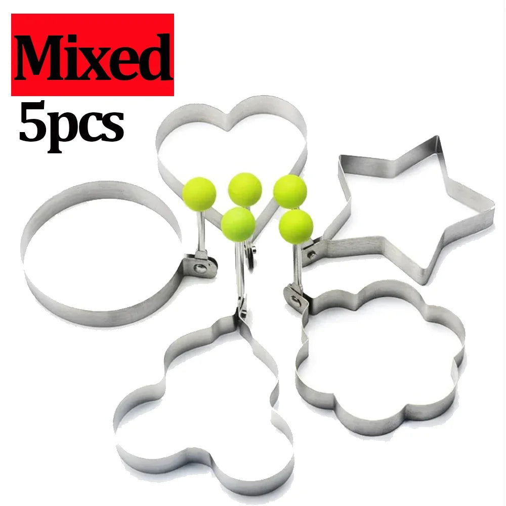 Stainless Steel 5 Styles Heart Round Fried Egg Mold