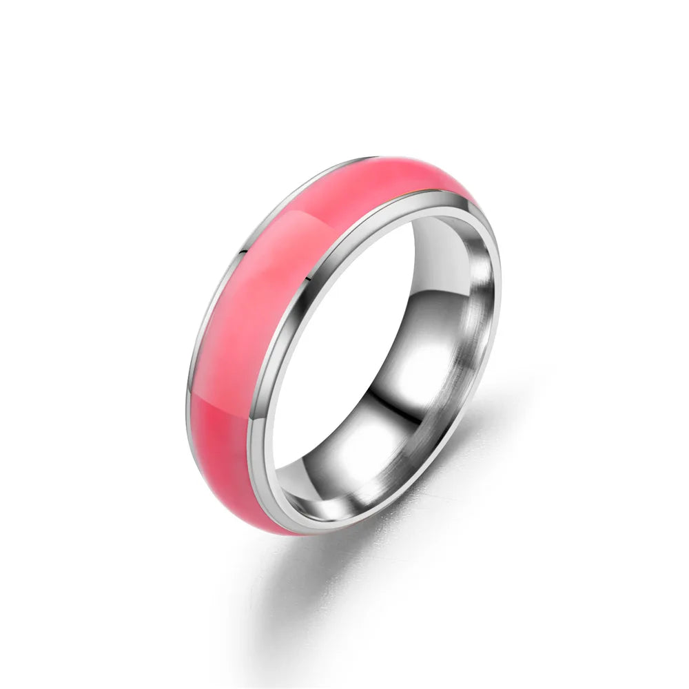 Stainless Steel Florescent Luminous Glow Ring
