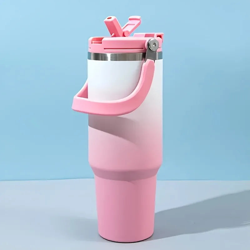 Stainless Steel Insulated Straw Lid Water Bottle