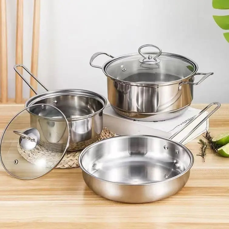 Stainless Steel Pots and Pans Kitchen Cookware Set