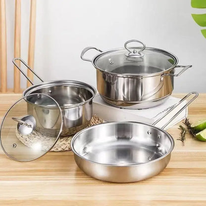 Stainless Steel Pots and Pans Kitchen Cookware Set