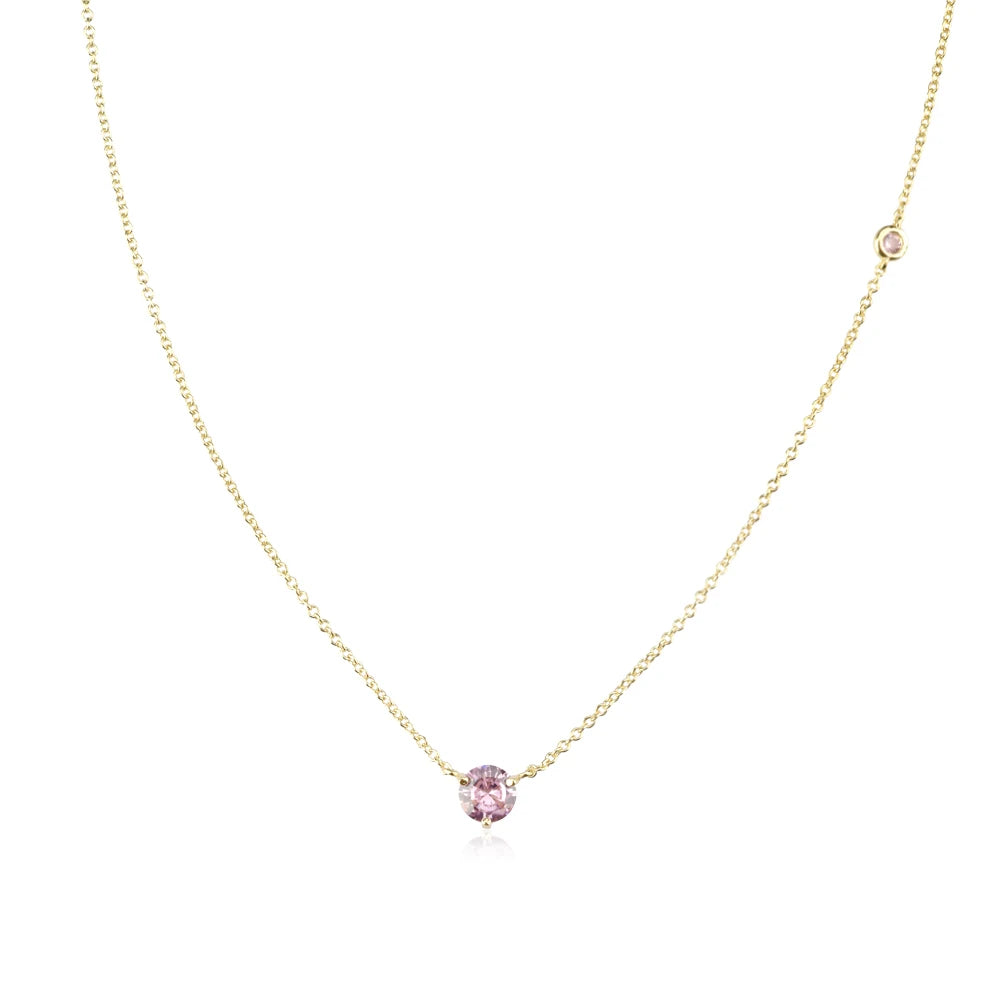 Sterling Silver Lavender Rhodolite Zircon Charm Necklace