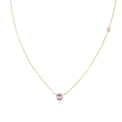 Sterling Silver Lavender Rhodolite Zircon Charm Necklace