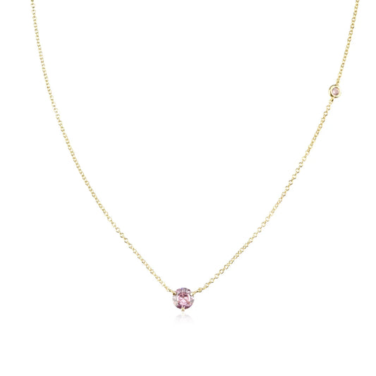 Sterling Silver Lavender Rhodolite Zircon Charm Necklace