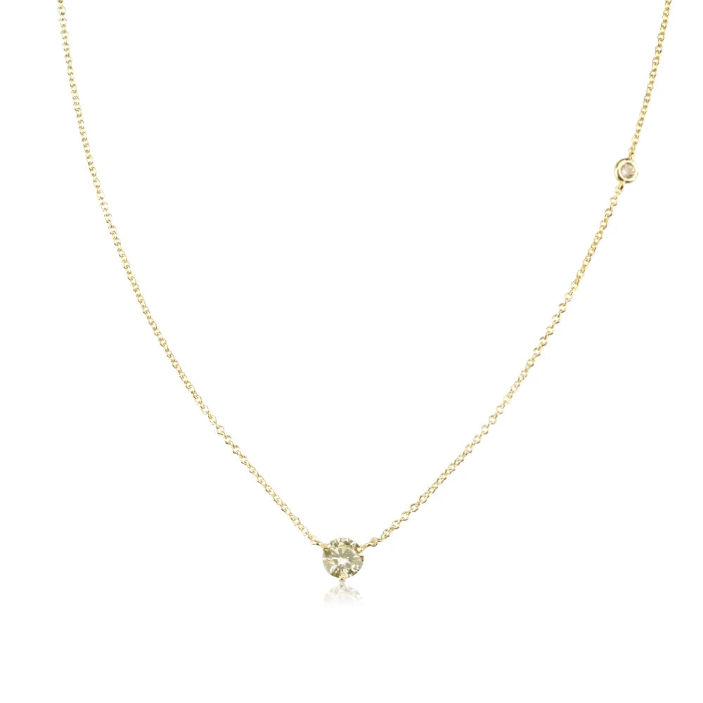 Sterling Silver Lavender Rhodolite Zircon Charm Necklace