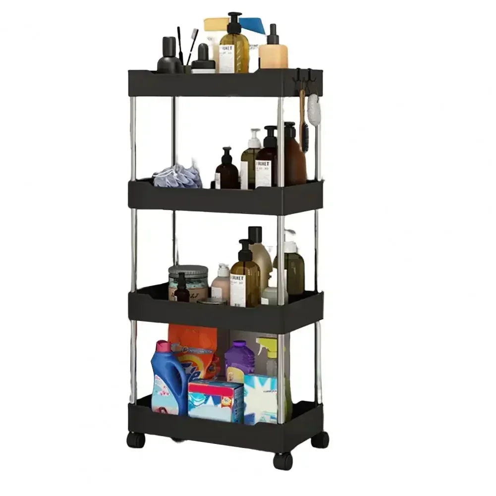 Storage Cart Trolley - Vertical Shelf Kitchen Rolling Cart
