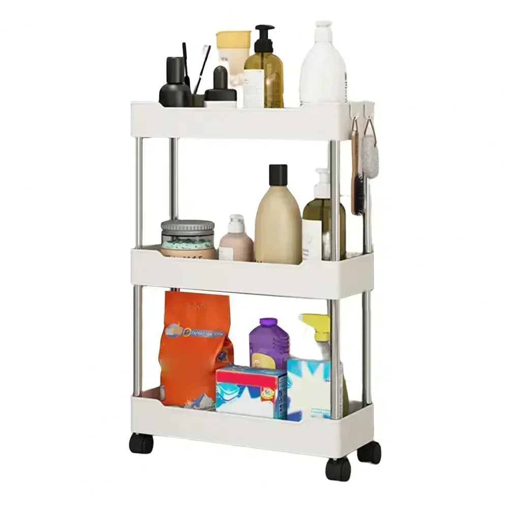 Storage Cart Trolley - Vertical Shelf Kitchen Rolling Cart