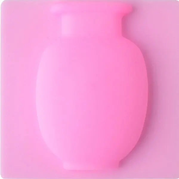 Sucker Silicone Flower Vase Office Home Decoration