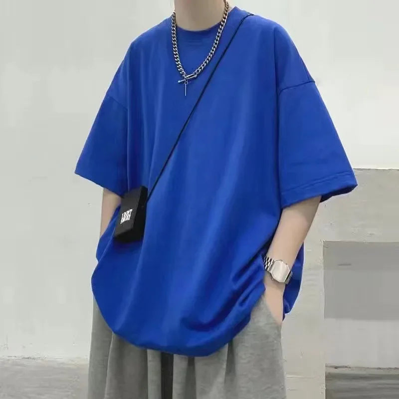 Summer Half Sleeve Loose Fit Men's Round Neck T Shirts