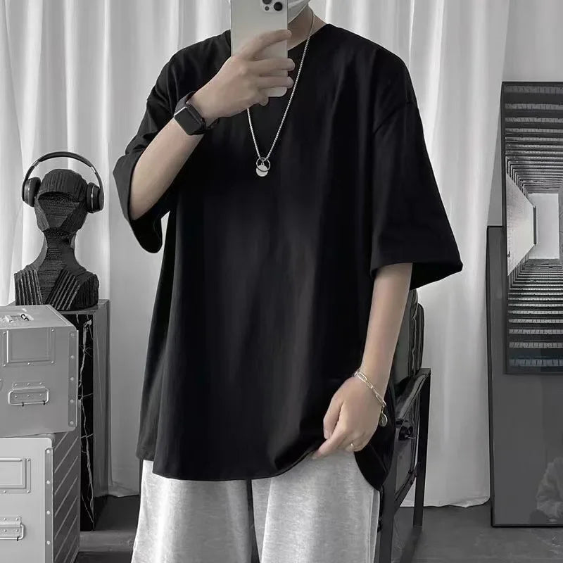 Summer Half Sleeve Loose Fit Men's Round Neck T Shirts