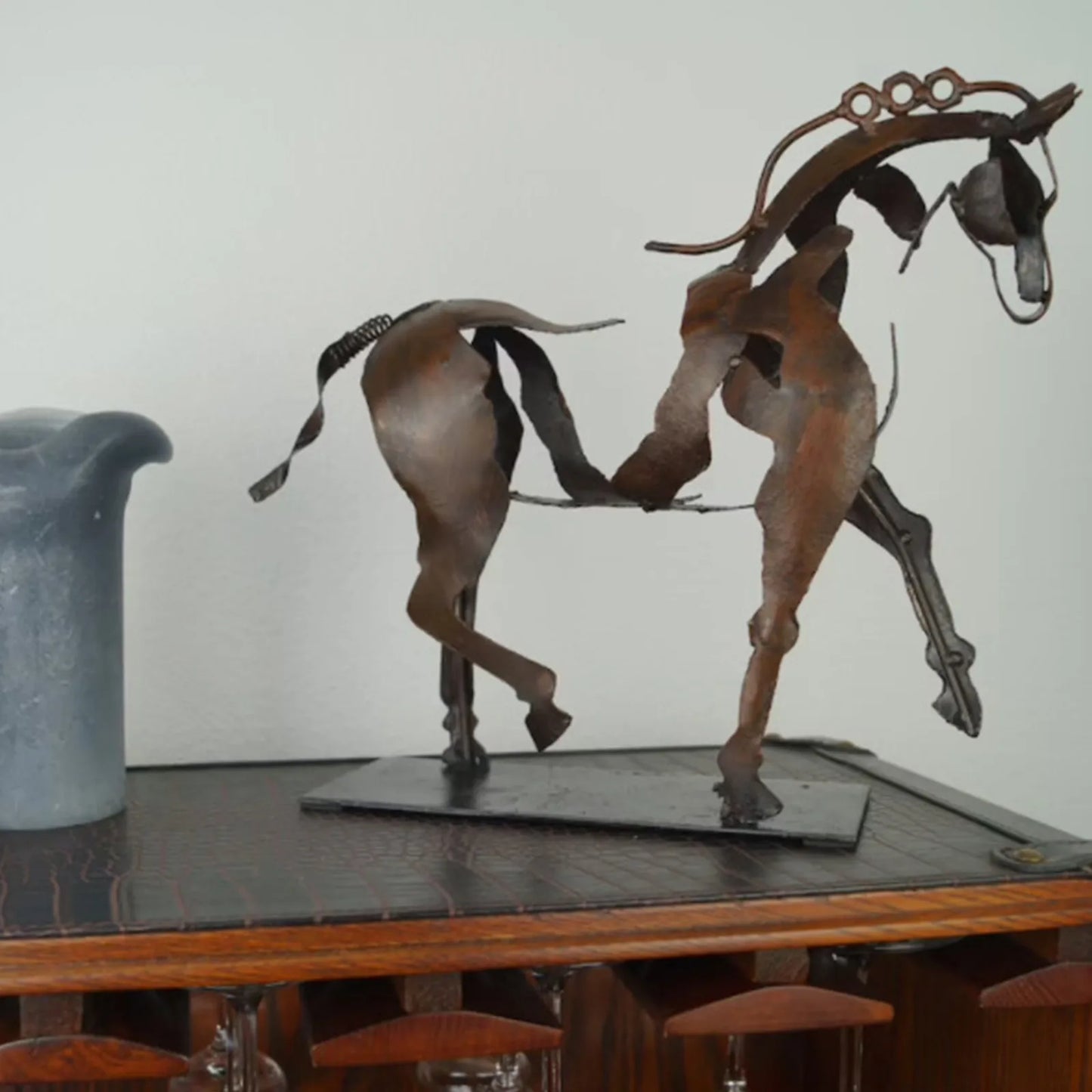 Three-dimensional LED Metal Horse Sculpture