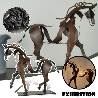 Three-dimensional LED Metal Horse Sculpture