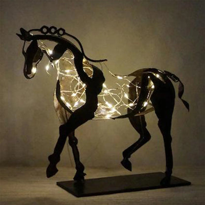 Three-dimensional LED Metal Horse Sculpture