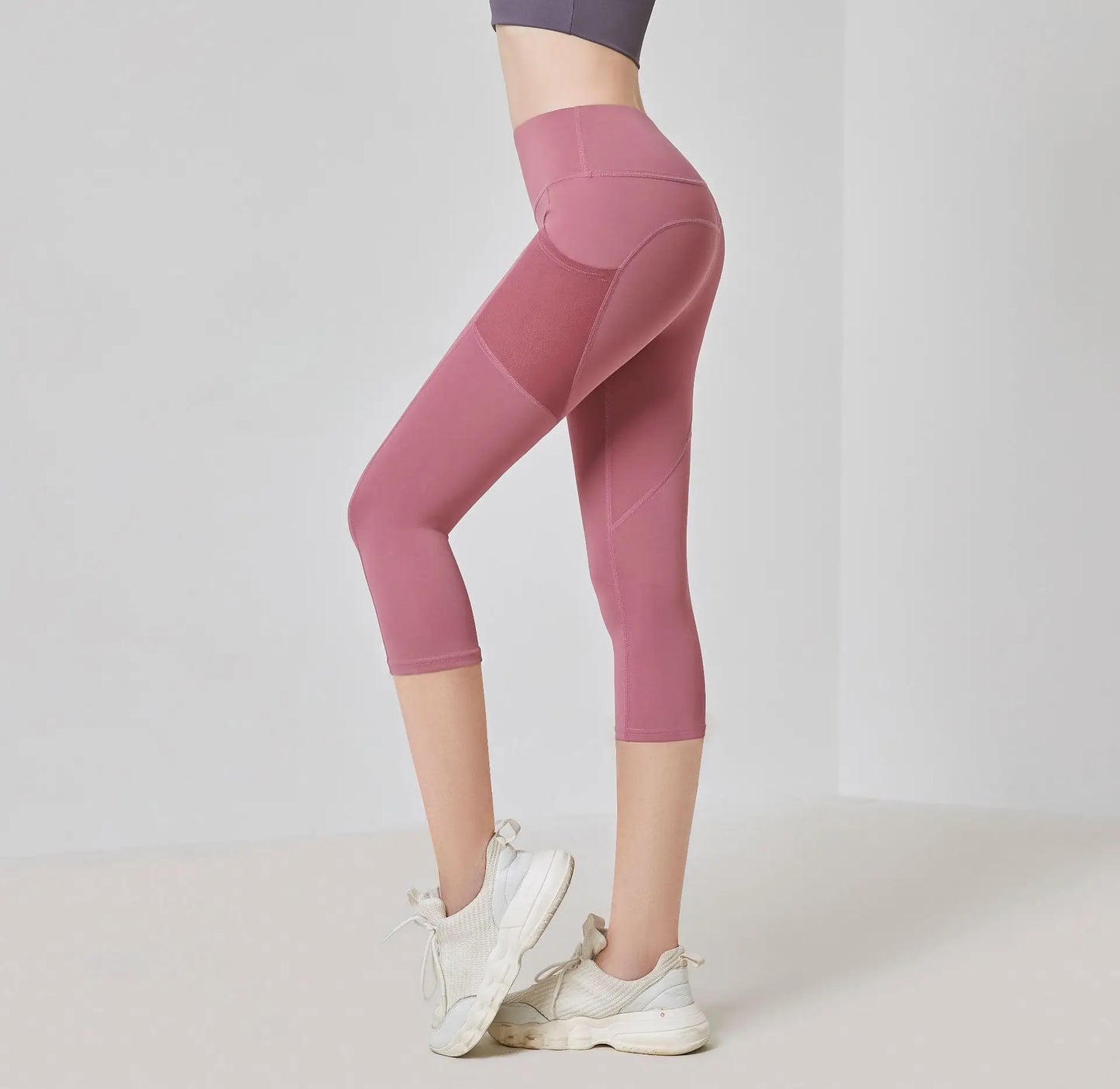 3/4 Sports Pants with Side Pockets for Women