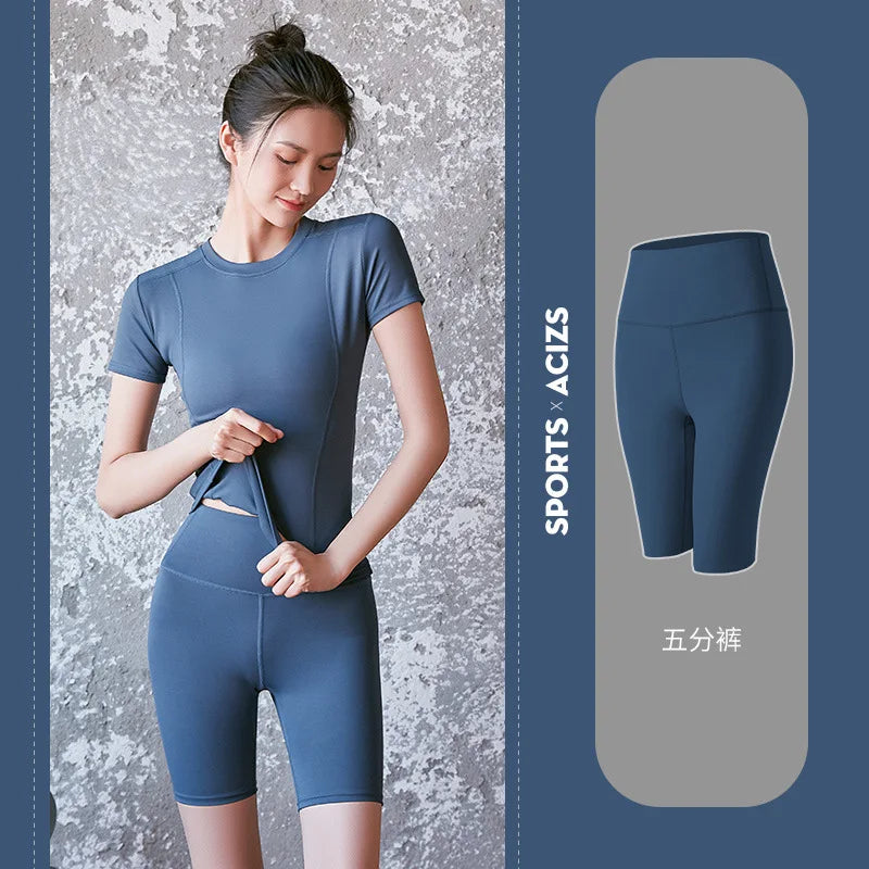 3/4 Sports Pants with Side Pockets for Women