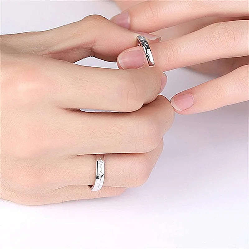 Bagues d'amour sans fin pour couples, cœur en Zircon, bijoux