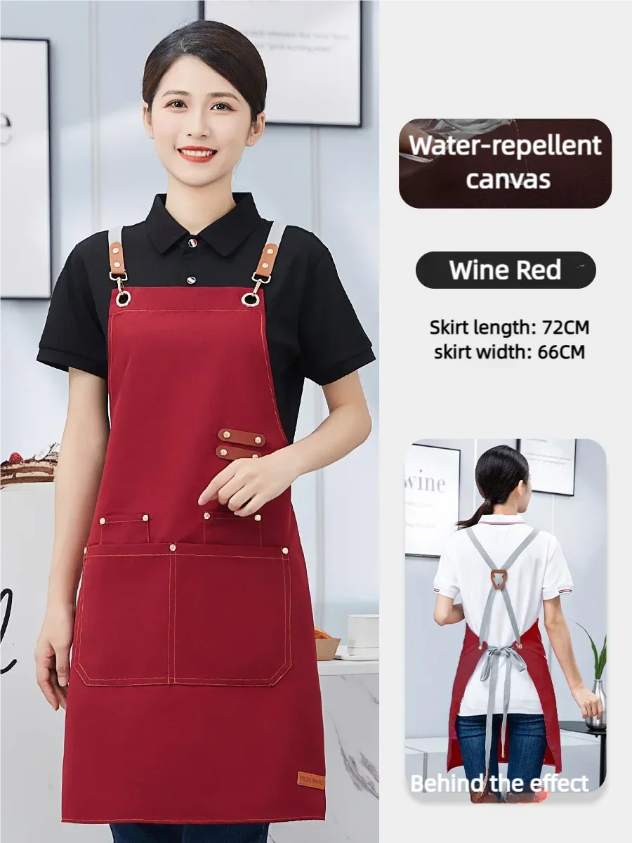 Unisex Embroidered Waterproof Canvas Apron