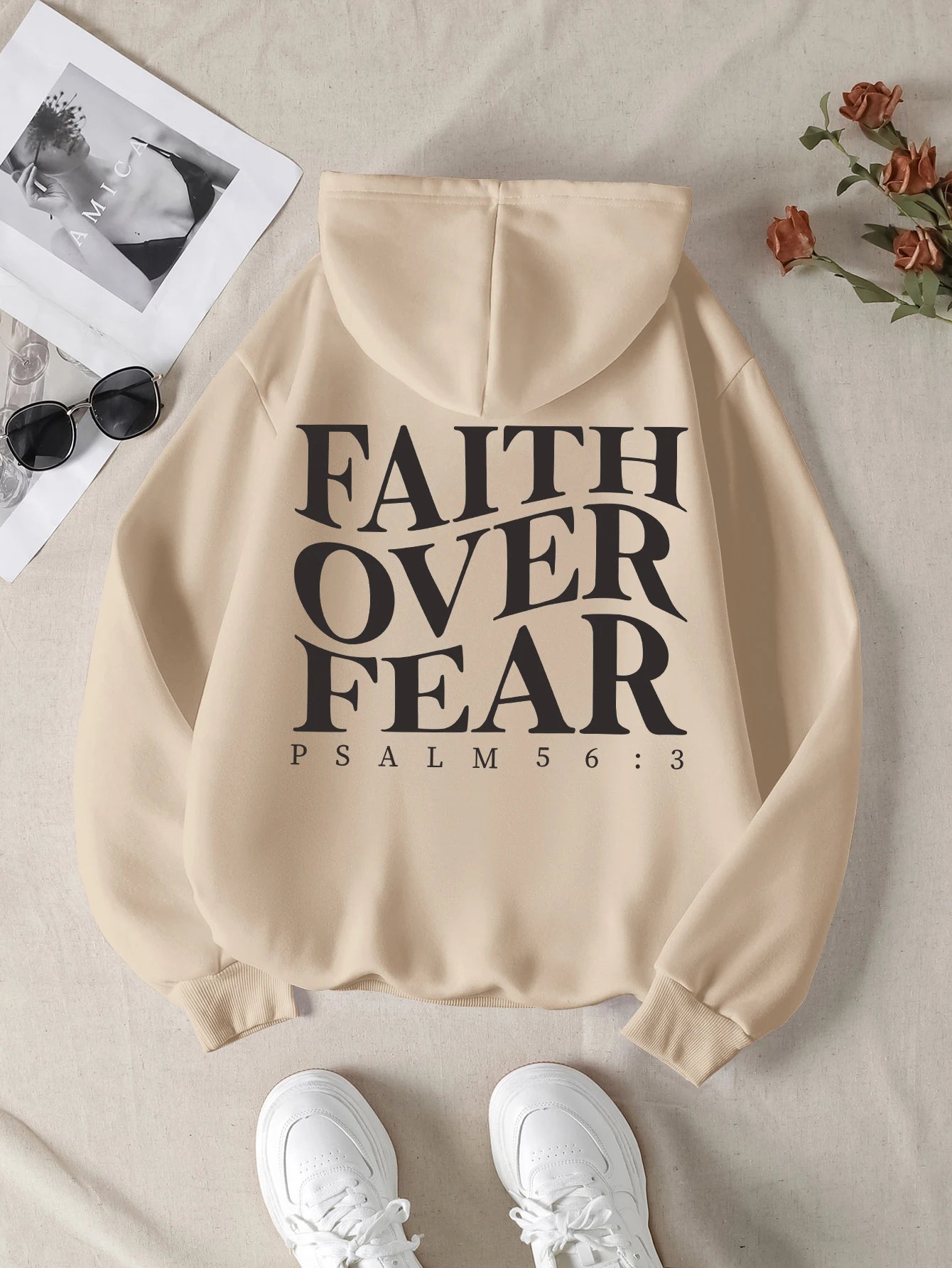 Unisex Faith Over Fear Aesthetic Jesus hoodie